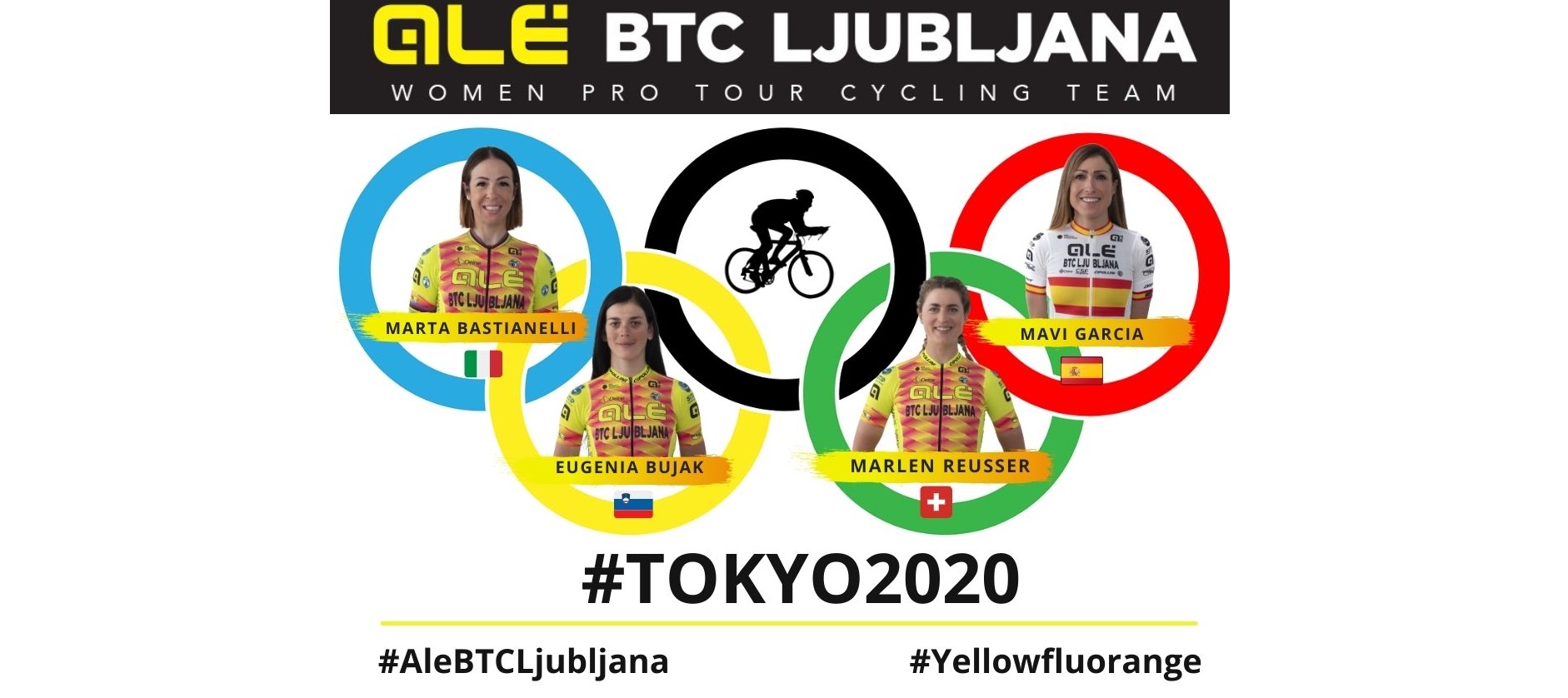 Alé BTC Ljubljana con quattro atlete alle Olimpiadi di Tokyo: Bastianelli, Bujak, Garcia e Reusser