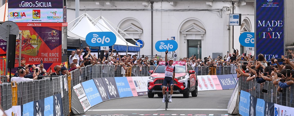 Foto Marco Alpozzi/LaPresse 
01 Ottobre 2021 Sant'Agata di Militello, Italia 
sport ciclismo 
Il giro di Sicilia 2021 - Tappa 4 - Da  Sant'Agata di Militello a Mascali Km 180
Nella foto: 
Photo Marco Alpozzi/LaPresse 
October 01, 2021 Sant'Agata di Militello, Italy 
sport Cycling  
Il giro di Sicilia 2021 - Tappa 4 - Sant'Agata di Militello a Mascali 97,2 miles
In the pic: