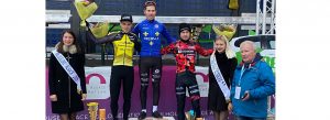 podio gara Lutterbach con Dubau vincitore e Dorigoni in seconda posizione