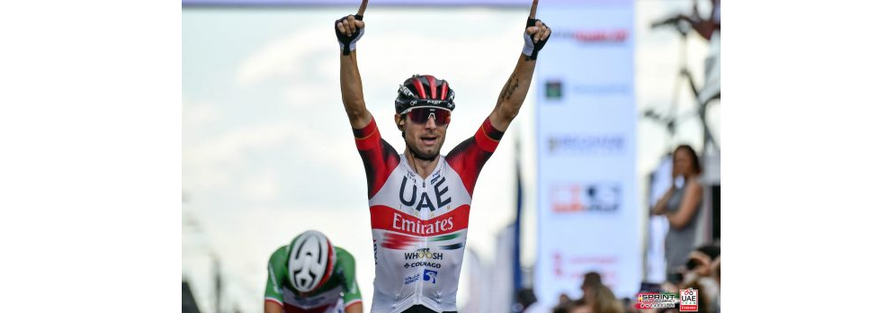 Diego Ulissi vince la terza tappa del Tour du Limousin (fonte comunicato stampa UAE Emirates)