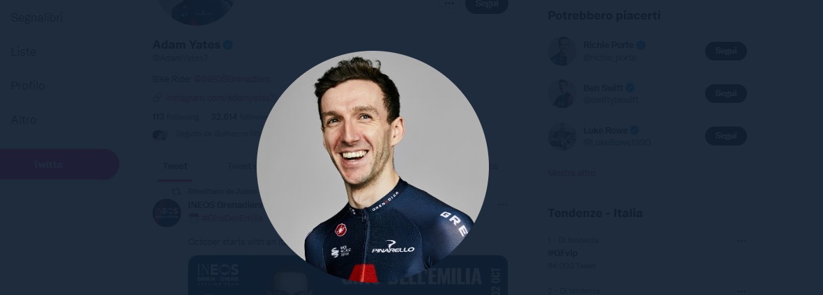 Adam Yates (fonte profilo Twitter)