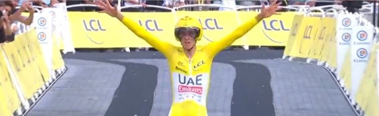 Tadej Pogacar conquista la vittoria nella cronometro conclusiva Tour de France 2024